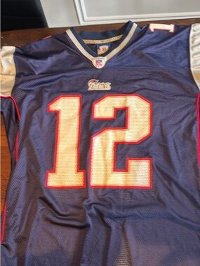New England Patriots #12 Navy Football Jersey